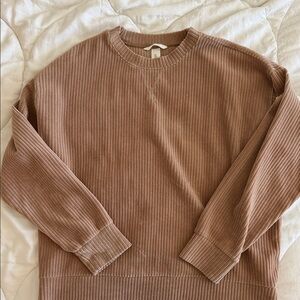H&M Ribbed Crewneck Sweater - Taupe